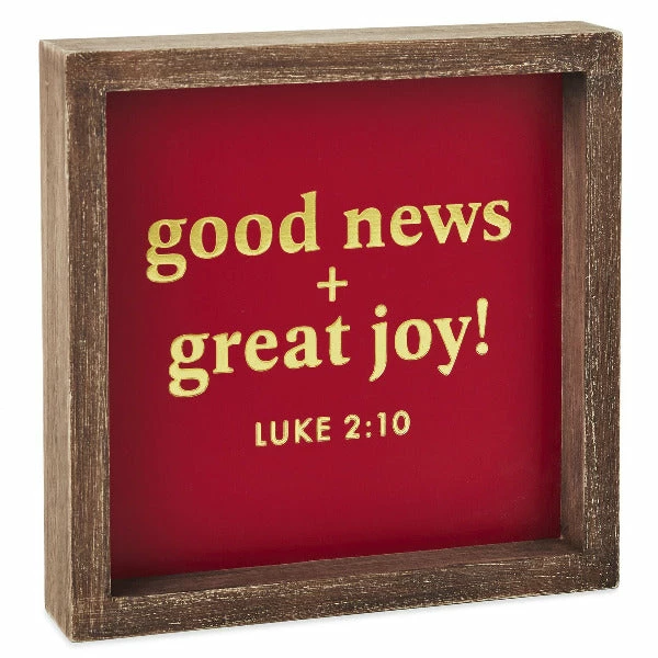 Hallmark DaySpring Candace Cameron Bure Good News Great Joy Wood Quote Sign, 7x7 1 Hallmark DaySpring Candace Cameron Bure Good News Great Joy Wood Quote Sign, 7x7