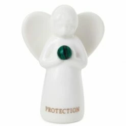 Hallmark Malachite Angel Of Protection Mini Angel Figurine, 2"
