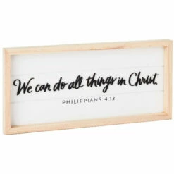 Hallmark We Can Do All Things In Christ Wooden Quote Sign, 15x7