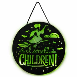 Hallmark Disney Hocus Pocus I Smell Children Porch Decor With Light 6 Hallmark Disney Hocus Pocus I Smell Children Porch Decor With Light -Outlet Hallmark Store Hocus Pocus LightUp Metal Door Sign 1HGN1526 03