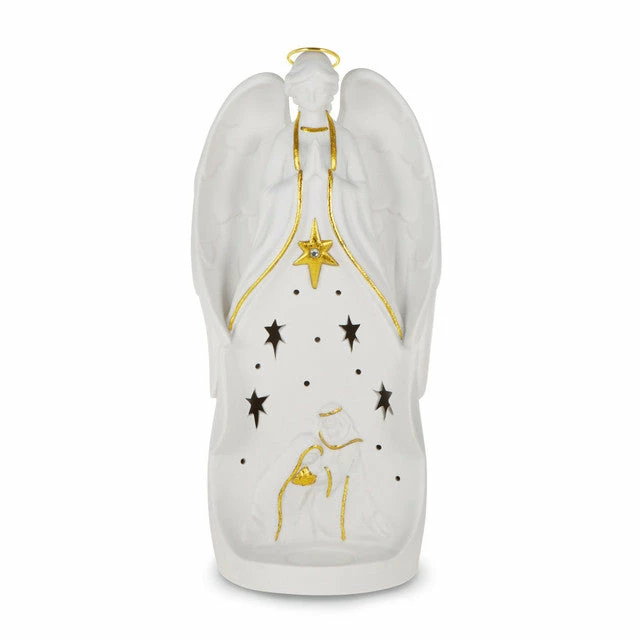 Hallmark Nativity Angel Figurine Christmas Tea-Light Holder, 11.75" 1 Hallmark Nativity Angel Figurine Christmas Tea-Light Holder, 11.75"