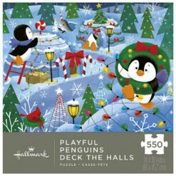Hallmark Playful Penguins Deck The Halls Jigsaw Puzzle, 550 Pieces