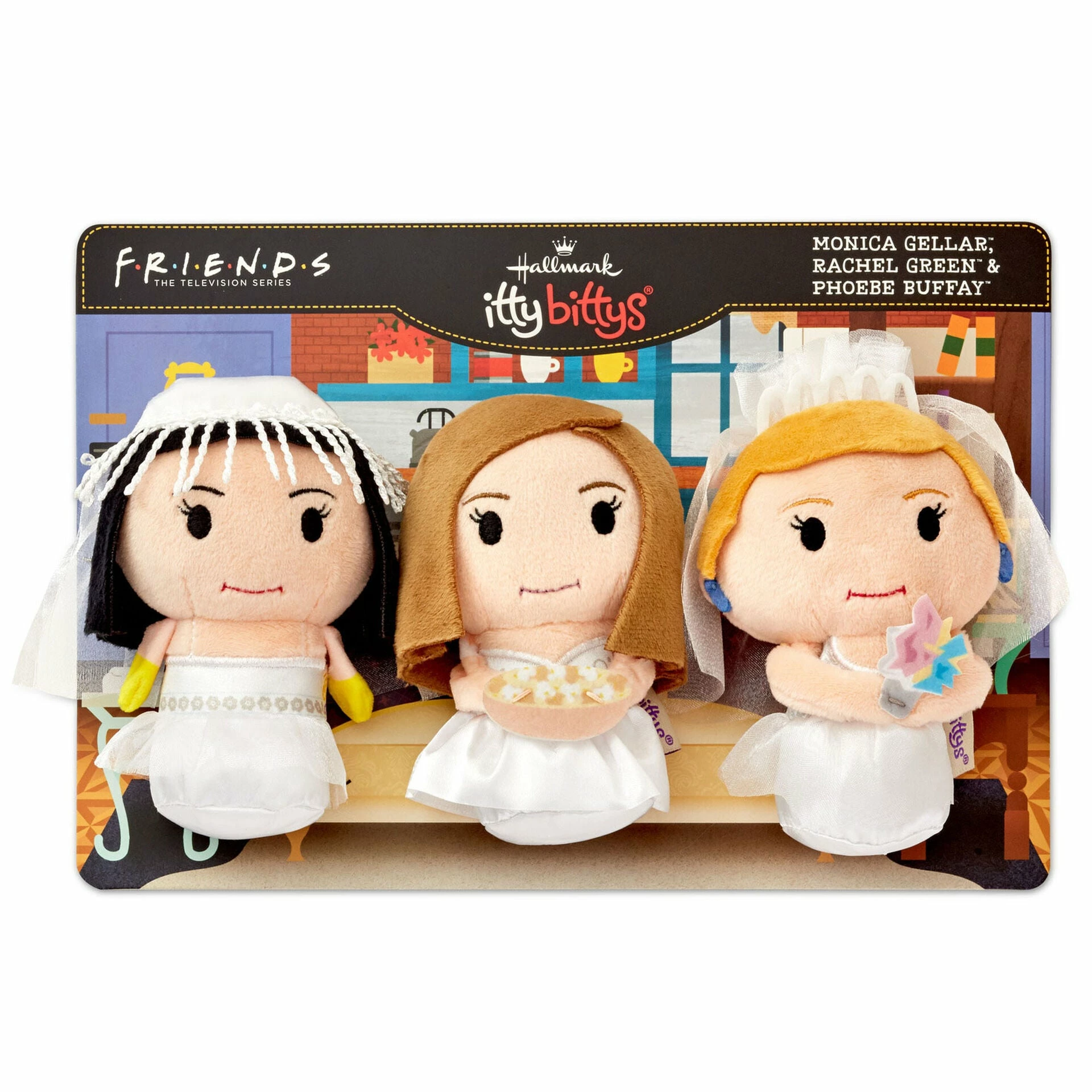 Hallmark Itty Bittys® Friends Monica, Rachel And Phoebe In Wedding Dresses Plush, Set Of 3 1 Hallmark Itty Bittys® Friends Monica, Rachel And Phoebe In Wedding Dresses Plush, Set Of 3