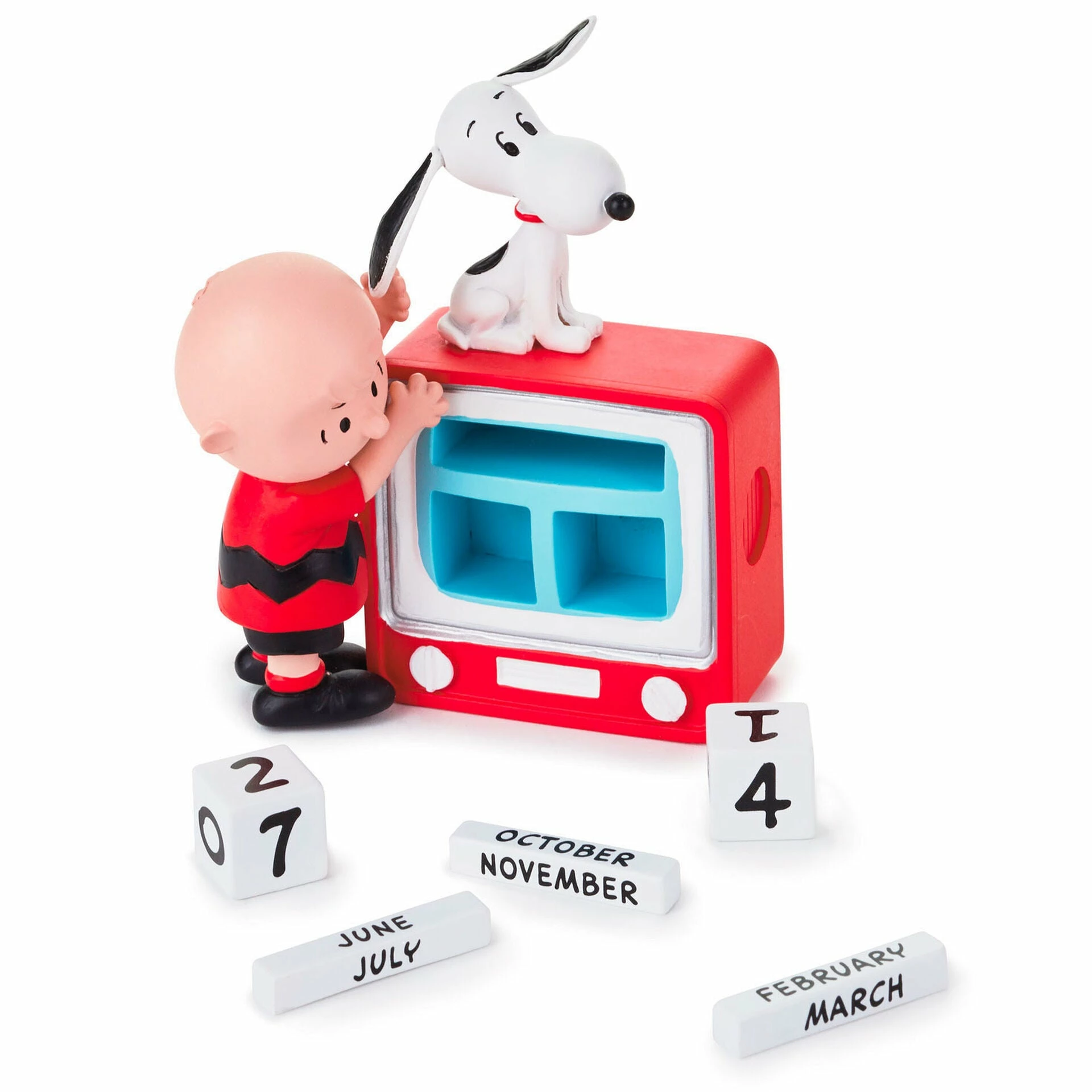 Hallmark Peanuts® Charlie Brown And Snoopy Perpetual Calendar TV Set Figurine 2 Hallmark Peanuts® Charlie Brown And Snoopy Perpetual Calendar TV Set Figurine - Image 2