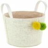 Hallmark White Woven Easter Basket With Pom Poms
